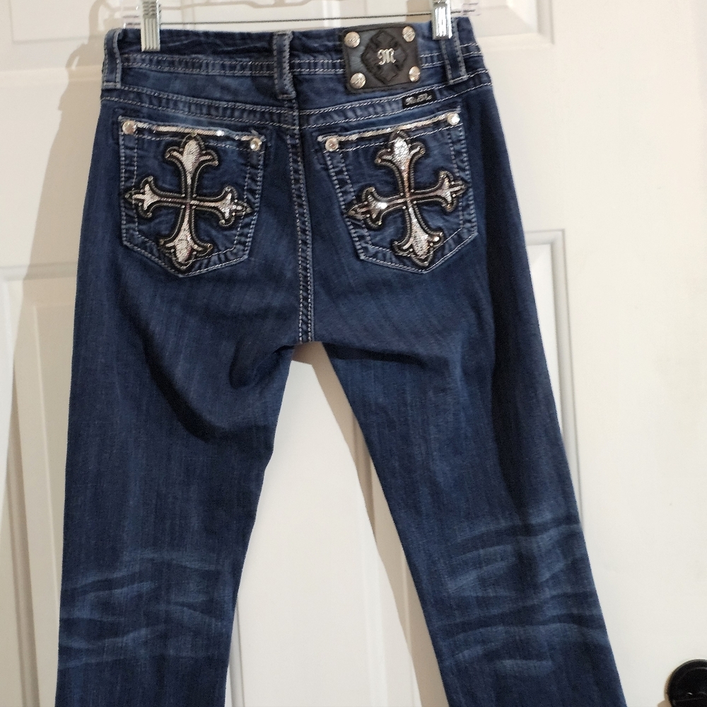 Women's Miss Me Jeans with Embroidered Cross Design - Picture 4 of 16